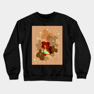 Female figure in virasana yoga pose looking upwards - brown Crewneck Sweatshirt